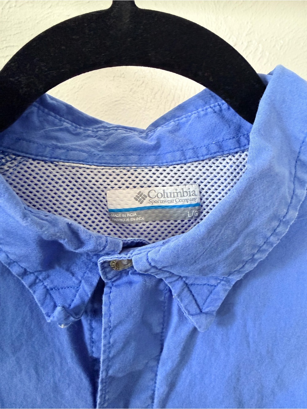 Columbia PFG Bonehead Fishing Shirt Blue Mens Size L Vented Outdoors - Picture 3 of 5